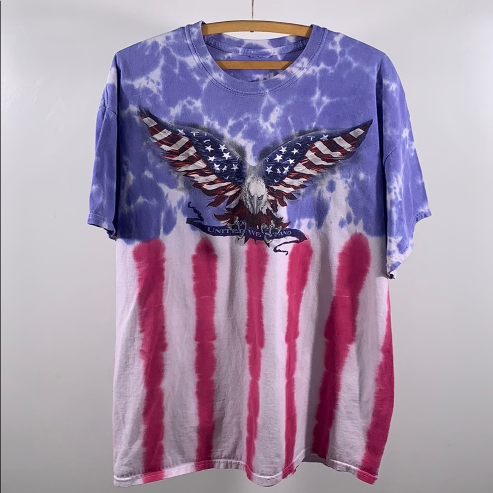 American flag eagle tie dye teeshirt